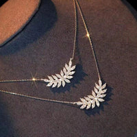 Dewleaf Zircon Pendant Necklace