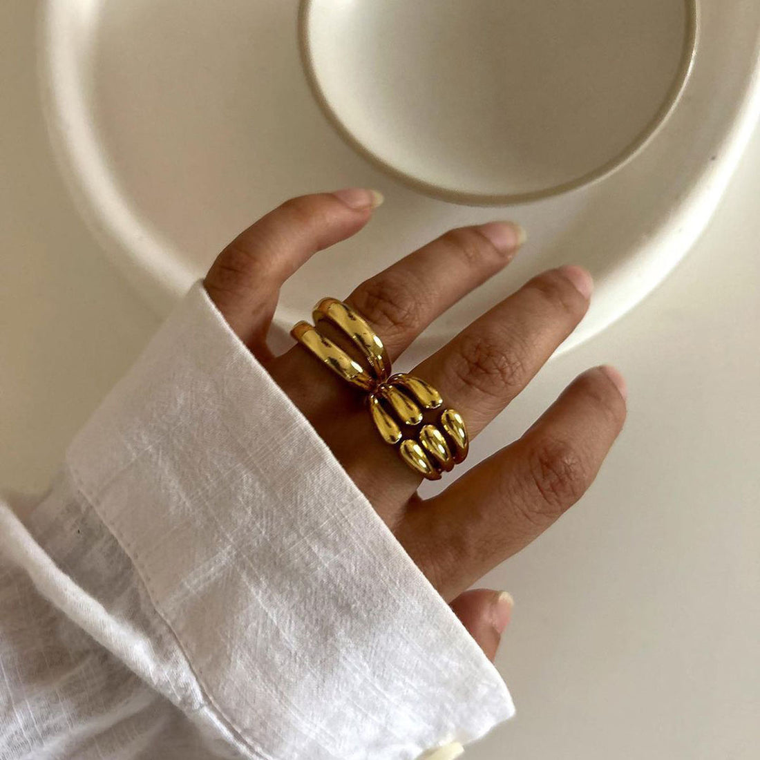 Asymmetry Luxe Open Band Ring