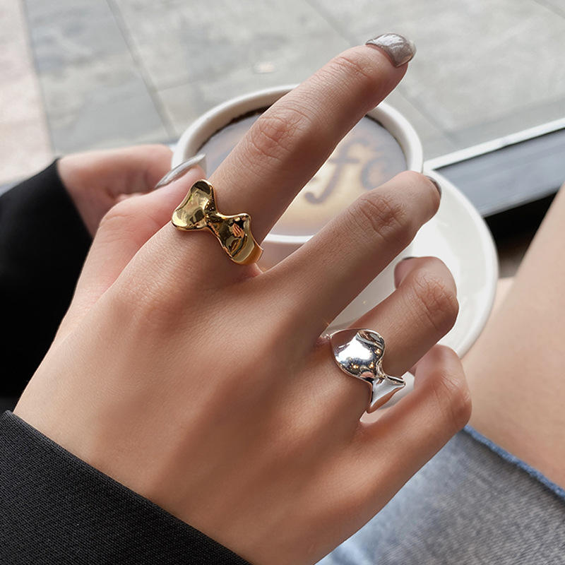 Luna Geometric Open Ring