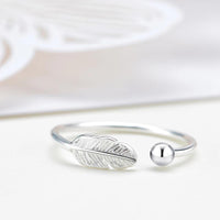Silver Whisper Feather Ring