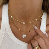 Layered Pearl Necklace Set