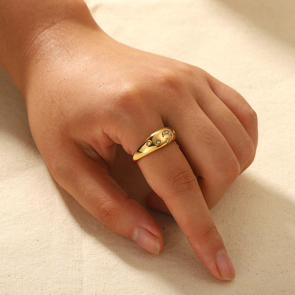 Celestia Moon & Star Gold Ring