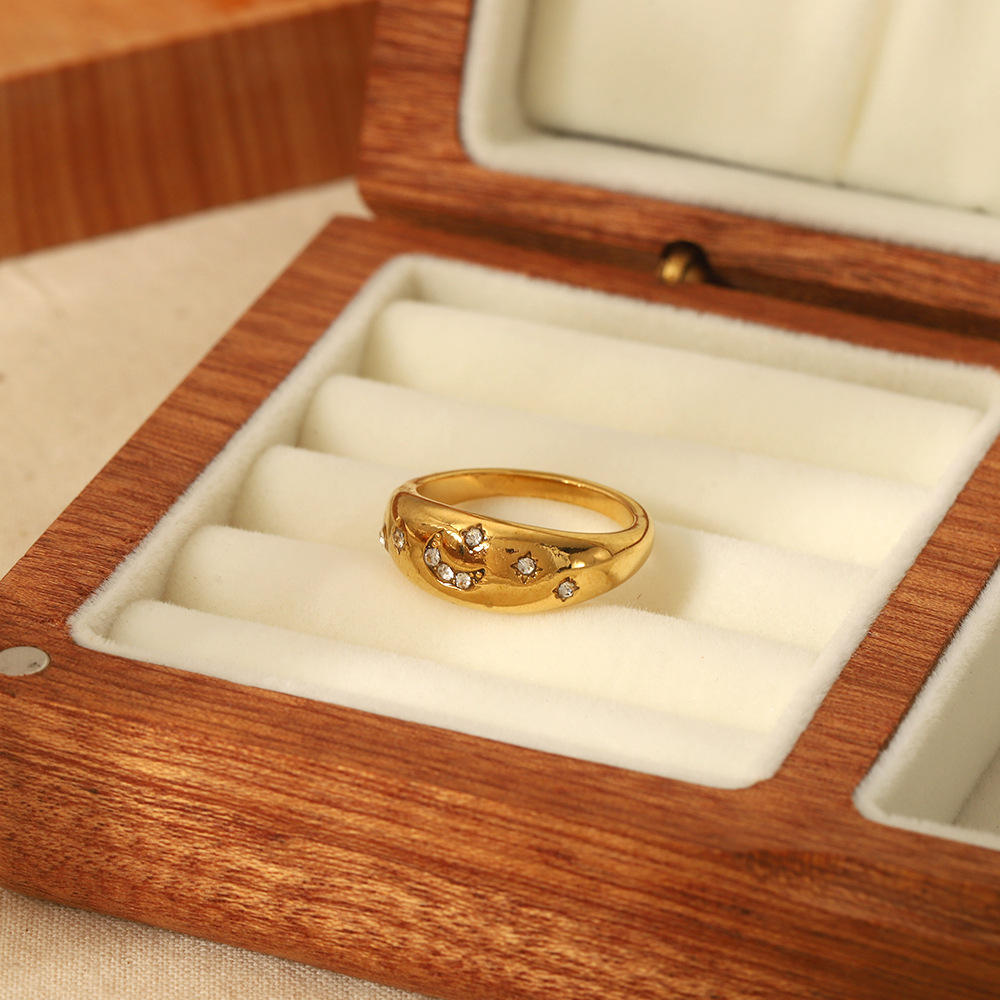 Celestia Moon & Star Gold Ring