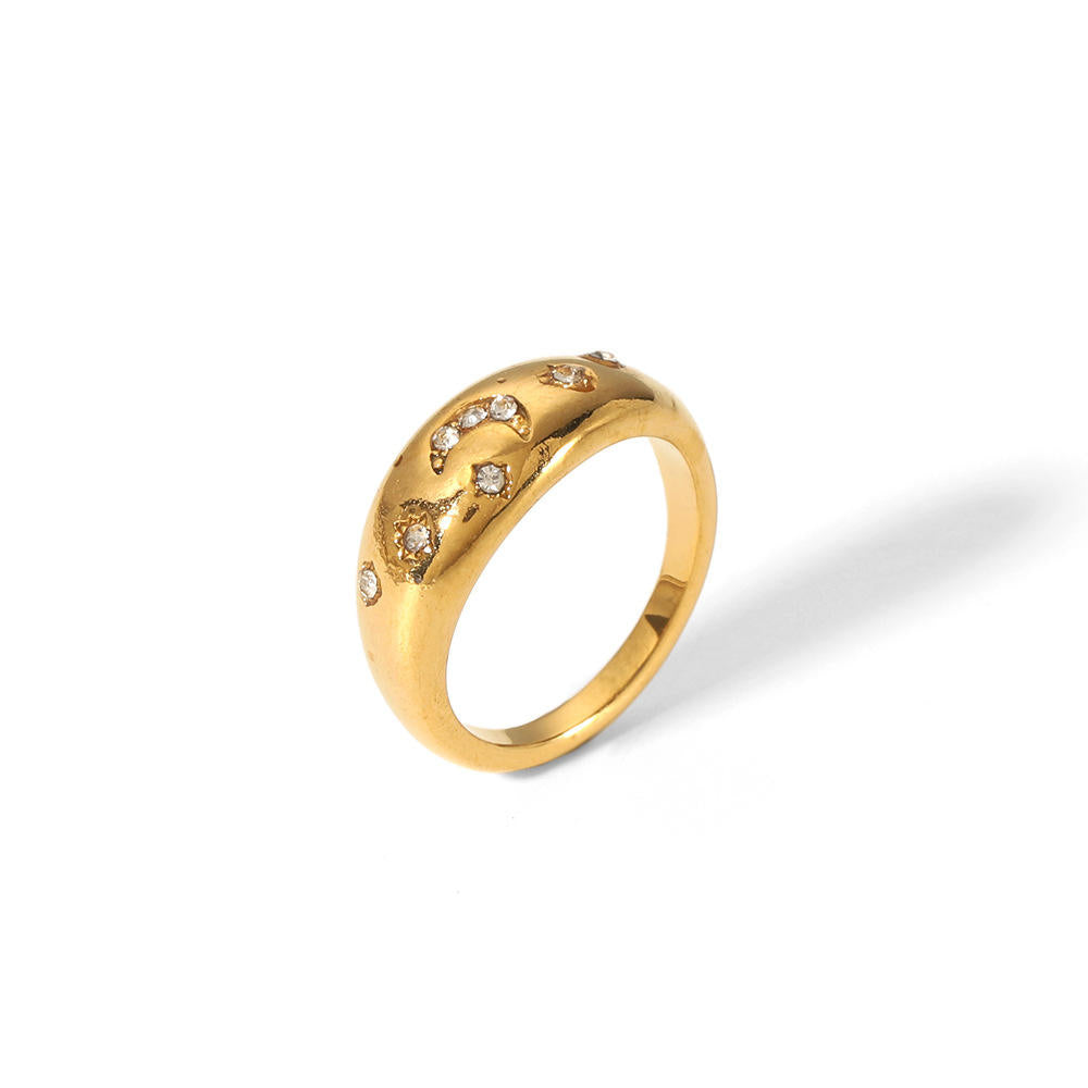 Celestia Moon & Star Gold Ring