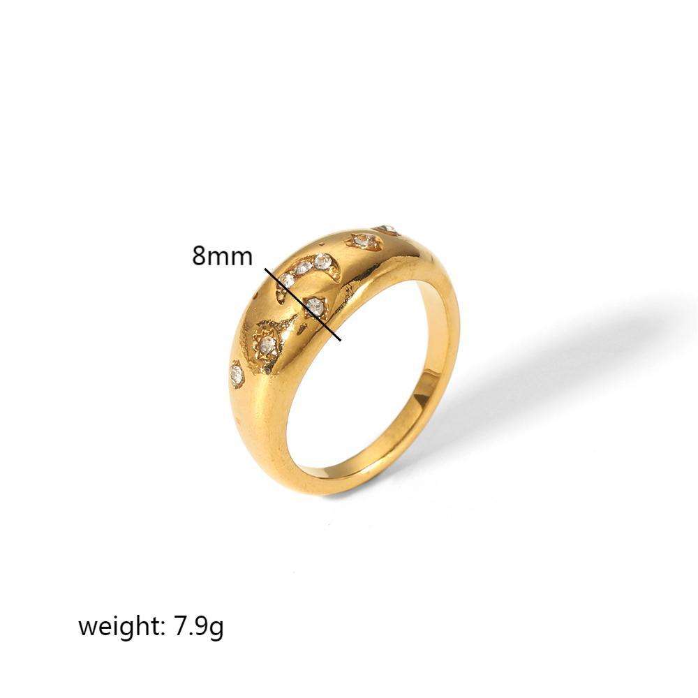 Celestia Moon & Star Gold Ring