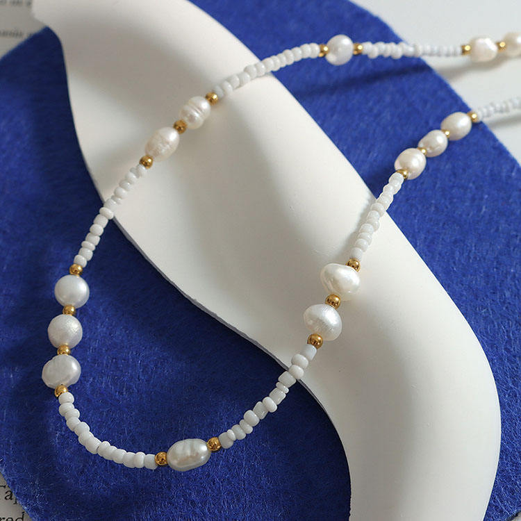 Celeste Glass & Pearl Choker Necklace