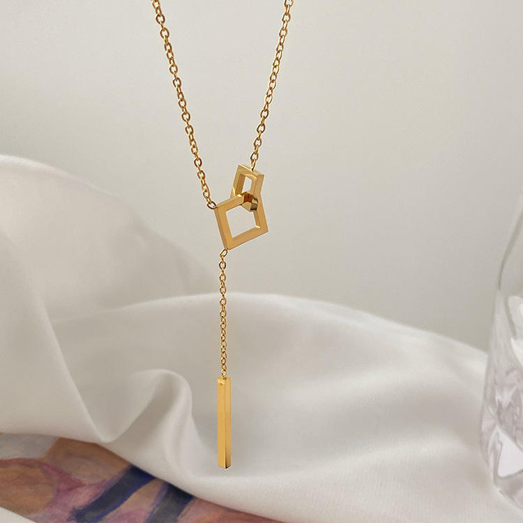 GeoTassel Charm Necklace
