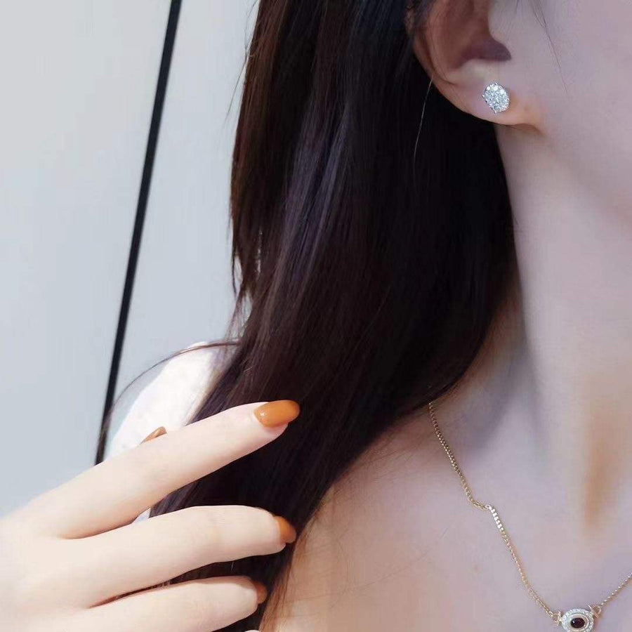 Lustre Oval Zircon Earrings