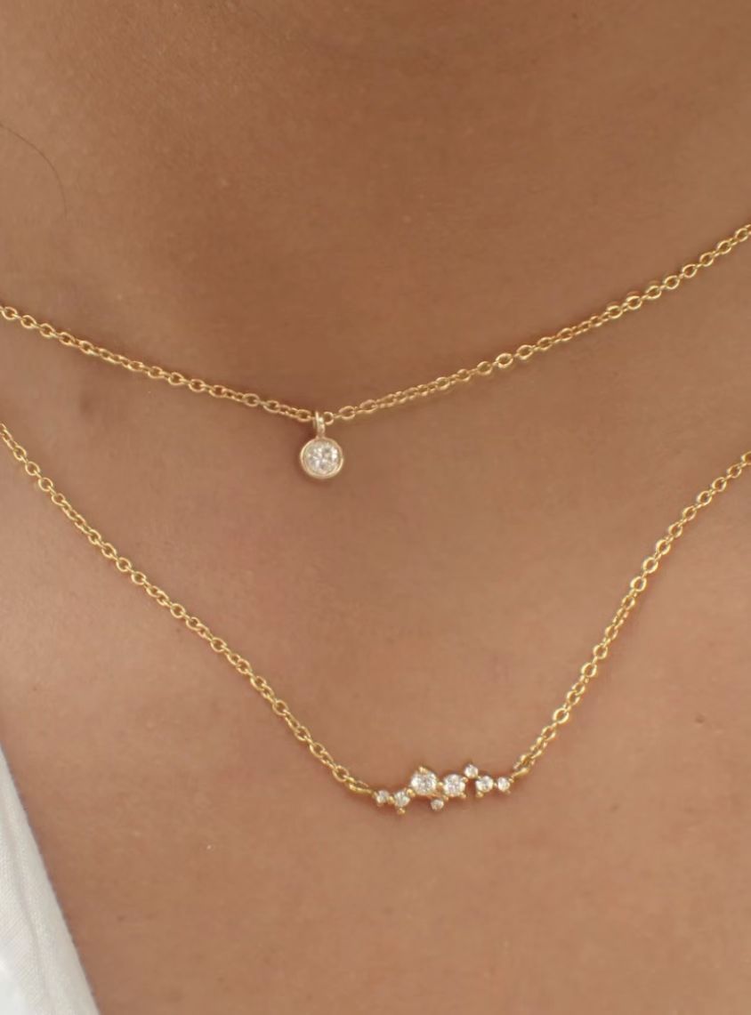 Dainty Zirconia Gold Necklace