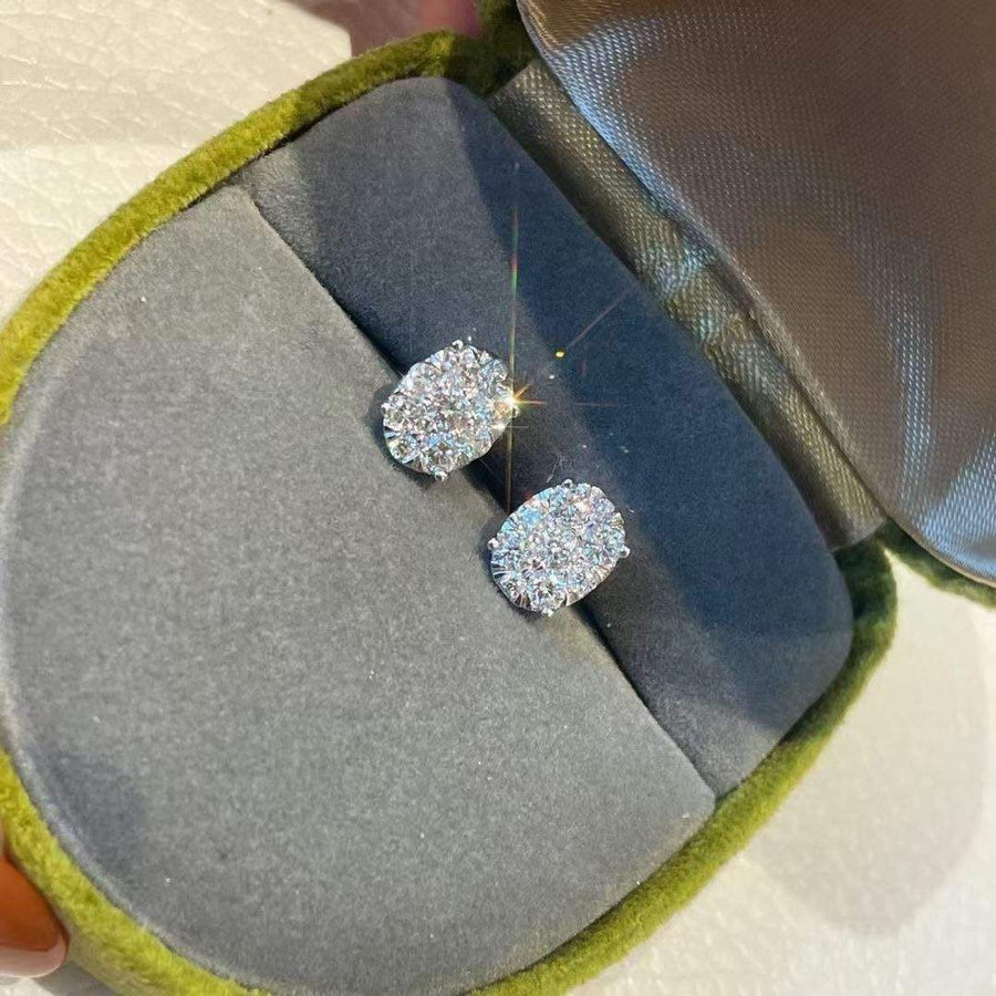 Lustre Oval Zircon Earrings