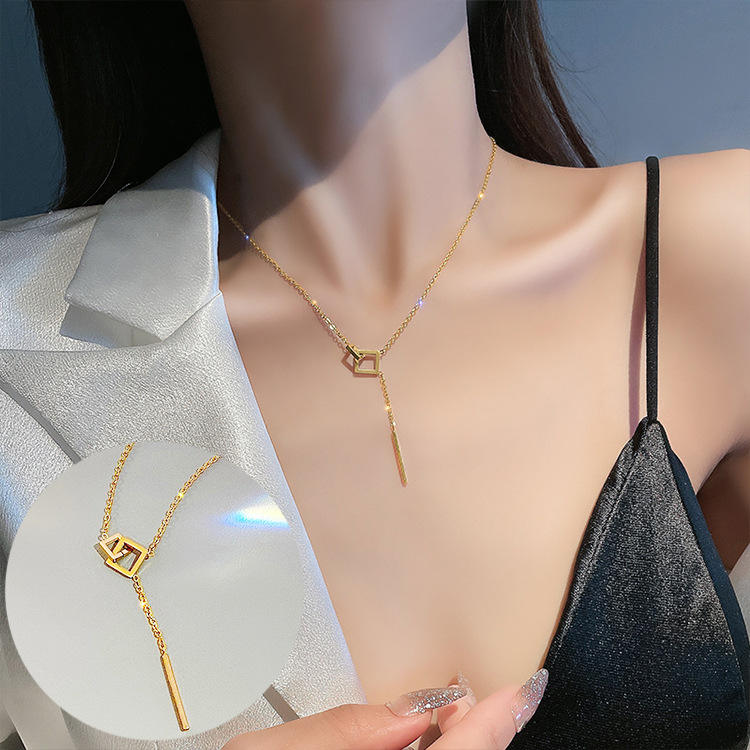 GeoTassel Charm Necklace