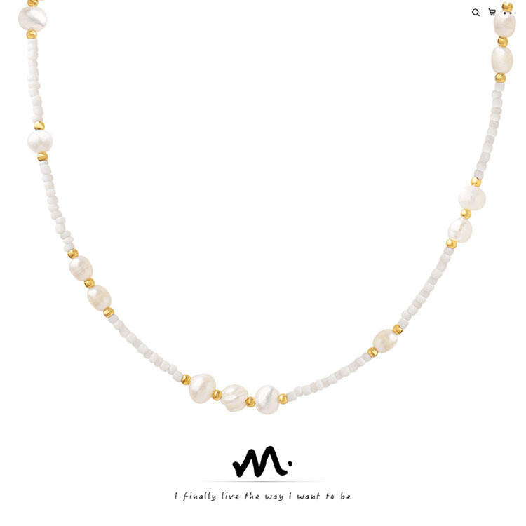 Celeste Glass & Pearl Choker Necklace