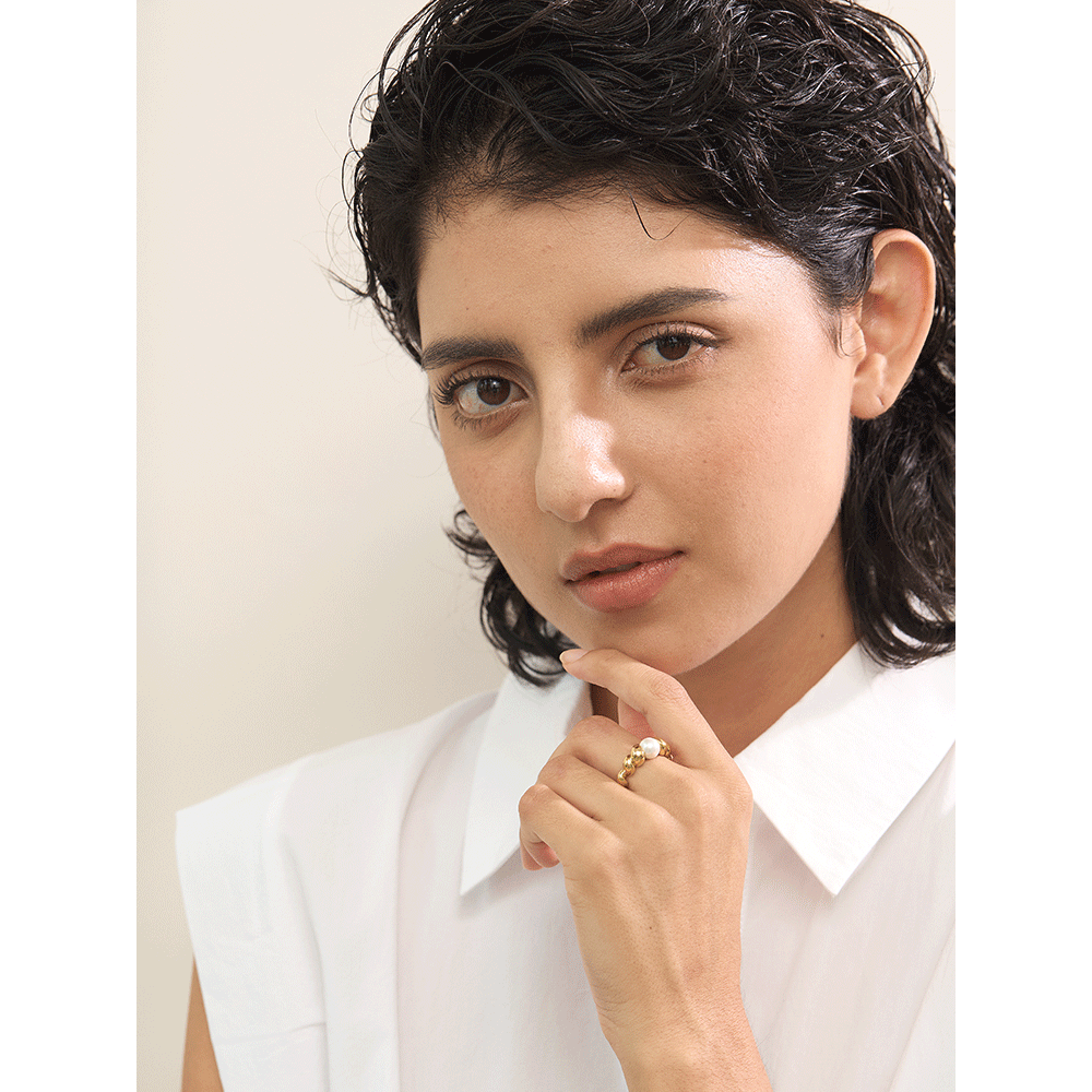 Twista Pearl Geometric Ring