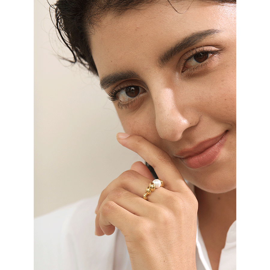 Twista Pearl Geometric Ring