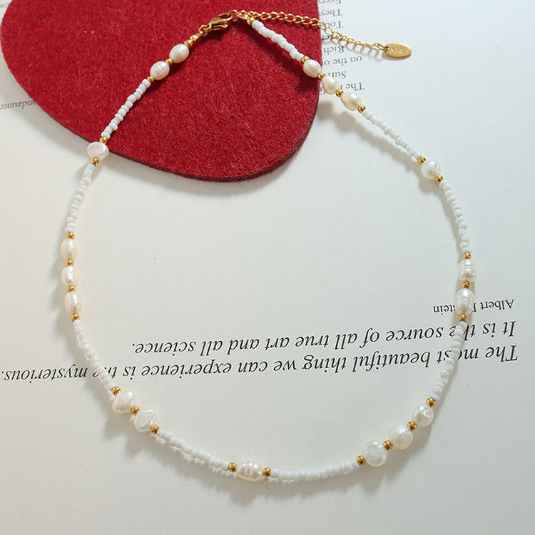 Celeste Glass & Pearl Choker Necklace