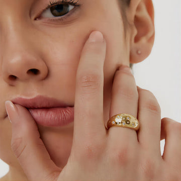Celestia Moon & Star Gold Ring