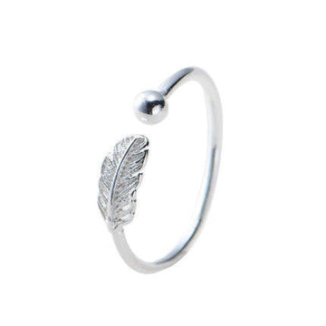 Silver Whisper Feather Ring