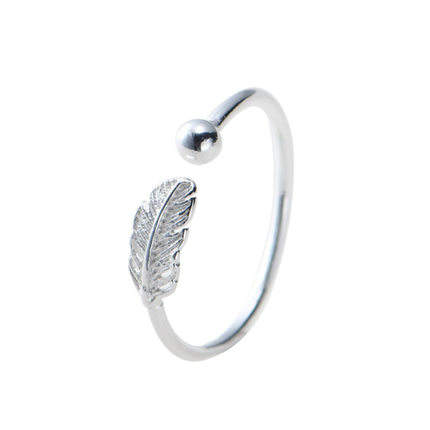Silver Whisper Feather Ring