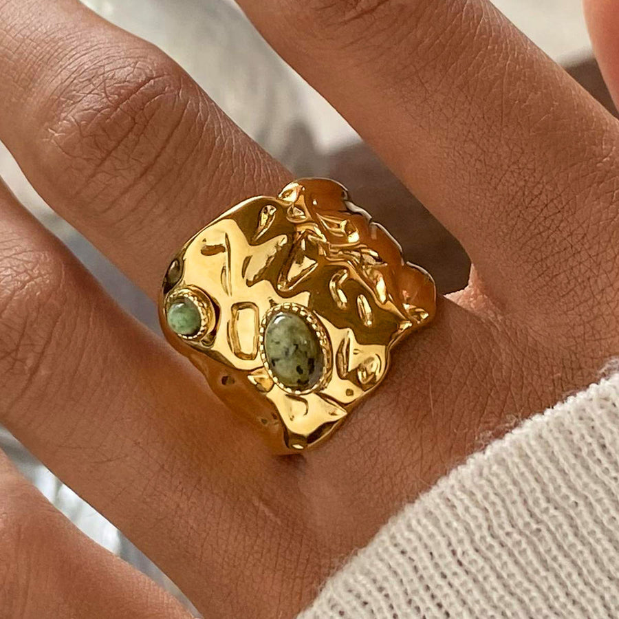 Ethereal Tiger Eye Gold Plated Ring