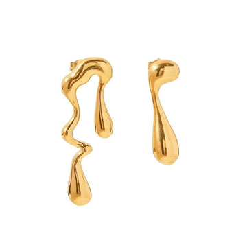 Melting Drop Asymmetric Earrings