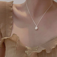 Geometric Pearl Chain Necklace