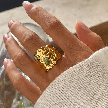 Ethereal Tiger Eye Gold Plated Ring