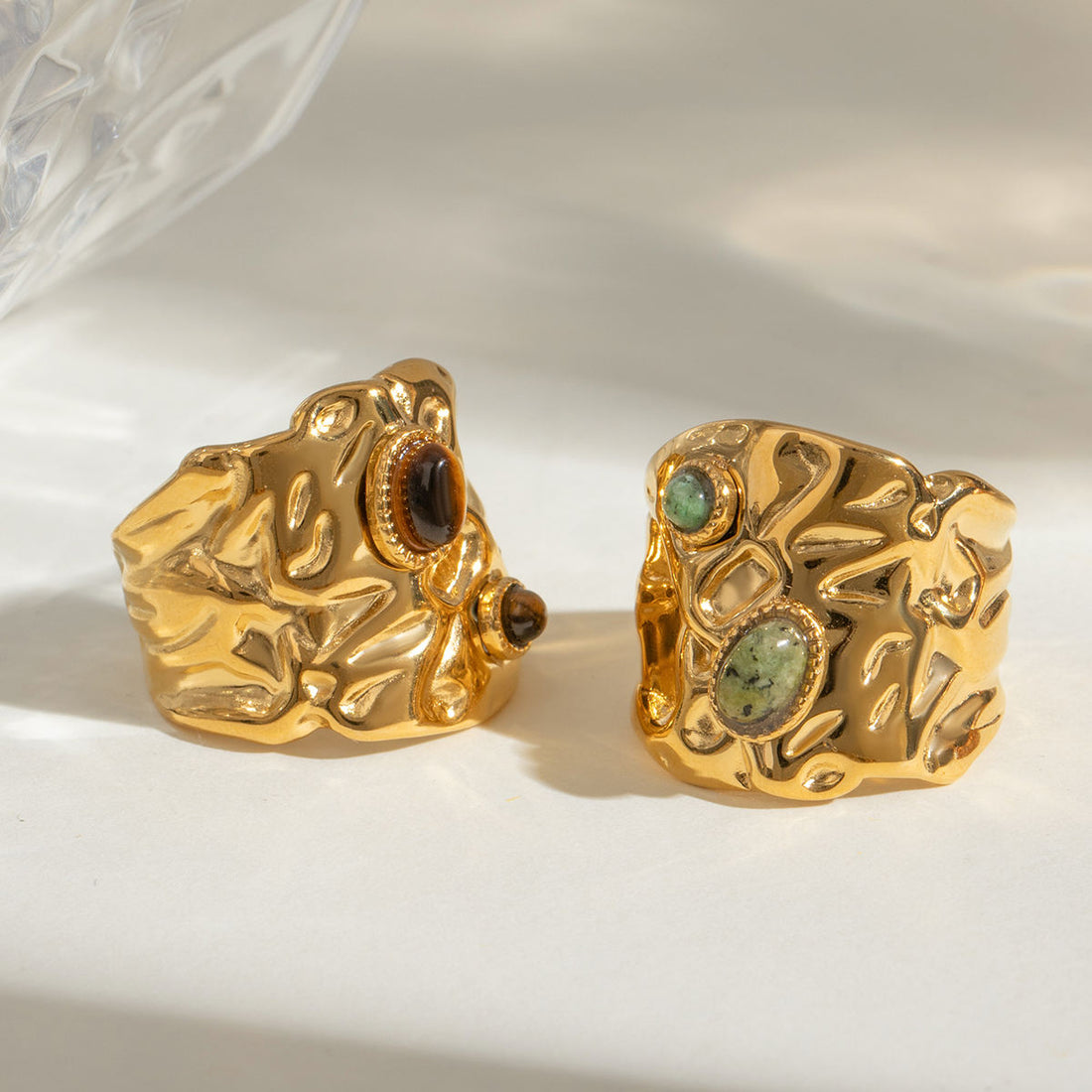 Ethereal Tiger Eye Gold Plated Ring