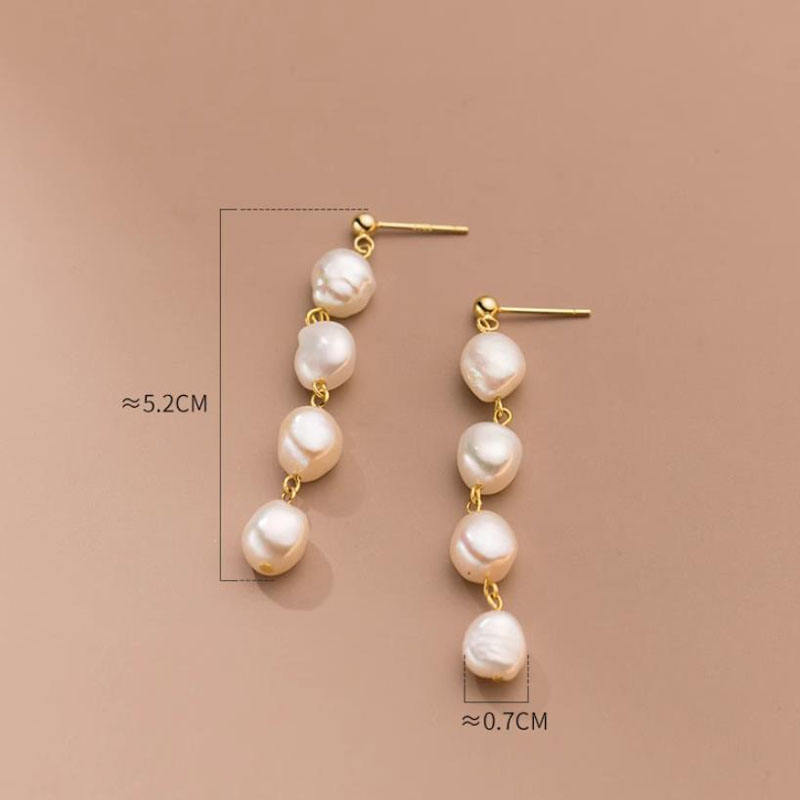 Celestia Baroque Pearl Tassel Earrings