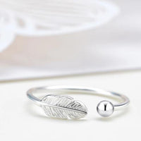 Silver Whisper Feather Ring