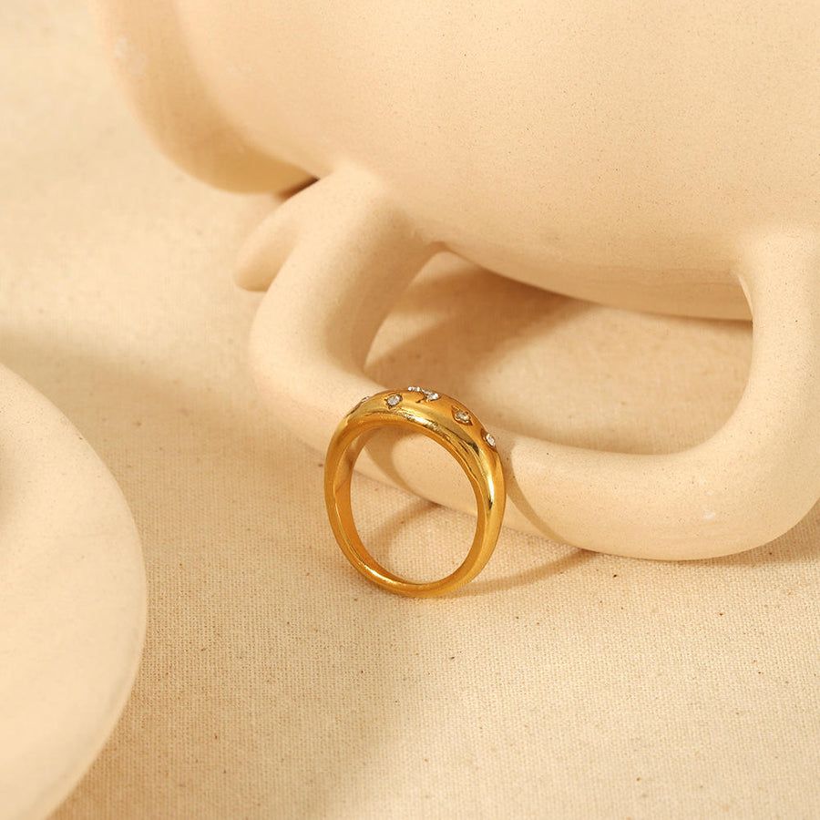 Celestia Moon & Star Gold Ring