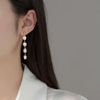 Celestia Baroque Pearl Tassel Earrings