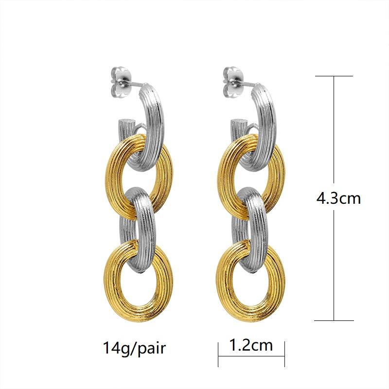 Two-Tone Embossed Link Chain Bracelet