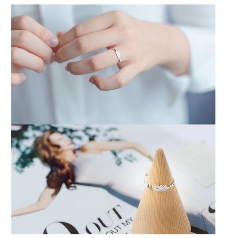 Silver Whisper Feather Ring