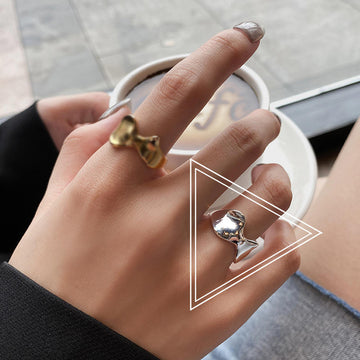 Luna Geometric Open Ring